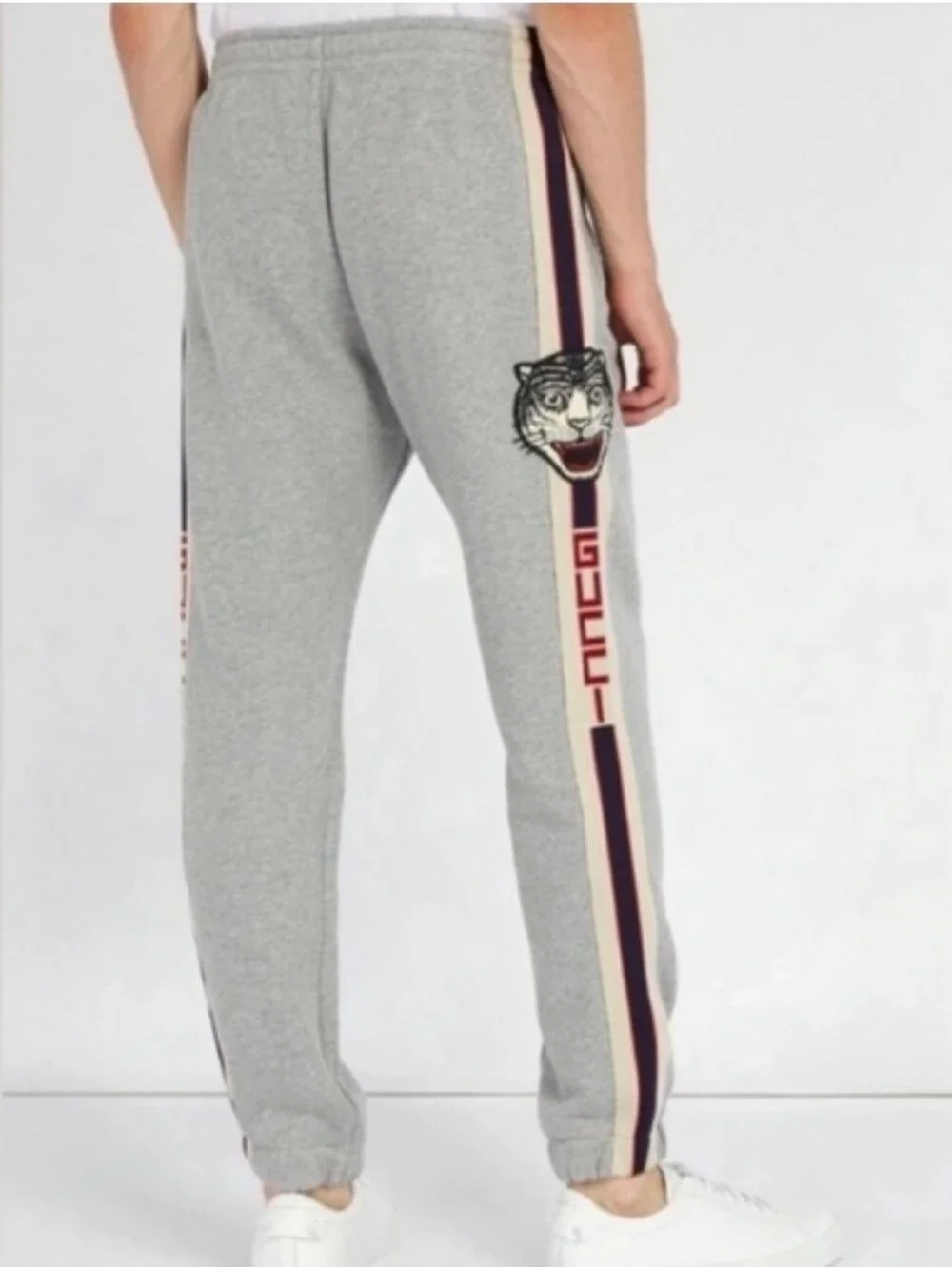 New Gucci Tiger Track Sweatpants In Grey EXCELLENT CONDITION 100% Authentic XS